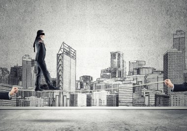 İşadamı blindfolder gözleri ile