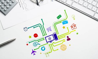 Renkli düz tasarım