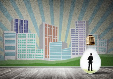 Ampulde sıkışan bir iş adamı