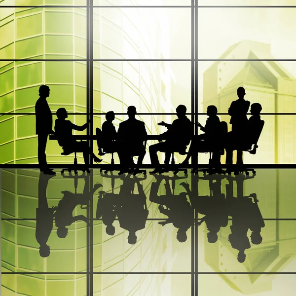 Silhouttes of business people — Stock Photo, Image