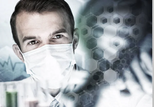 Handsome scientist making research — Stock Photo, Image