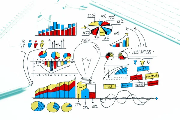 Schizzo strategia di business a colori — Foto Stock