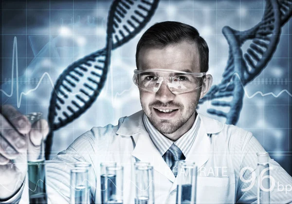 Handsome scientist making research — Stock Photo, Image