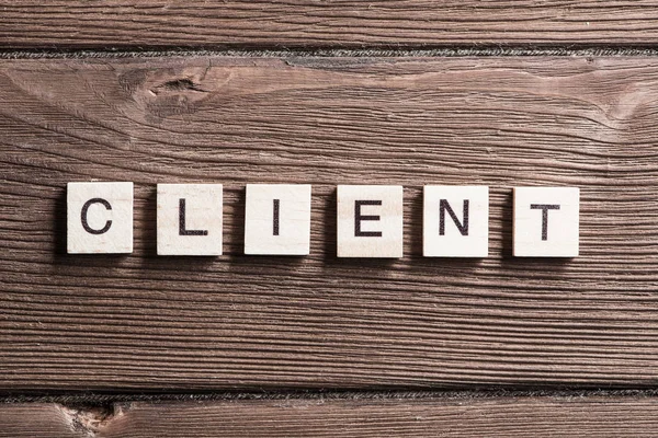 Elementos de madera con letras — Foto de Stock