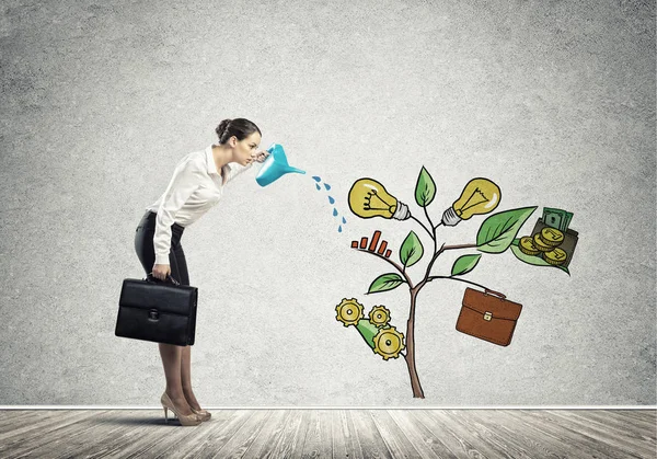 Businesswoman presenting investment — Stock Photo, Image