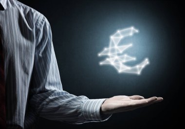 İşadamı gösteren Euro simgesi