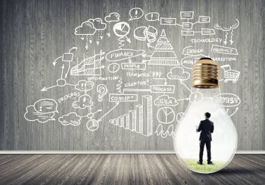 İşadamı ampul içinde