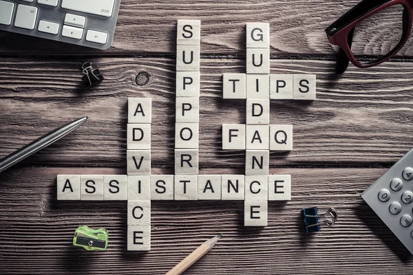 Crossword with wooden cubes — Stock Photo, Image