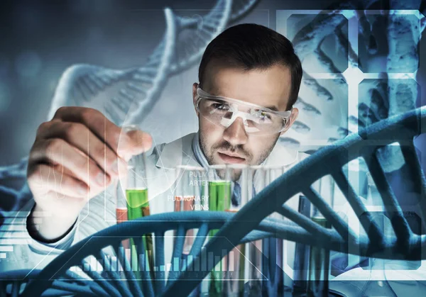 Handsome scientist making research — Stock Photo, Image