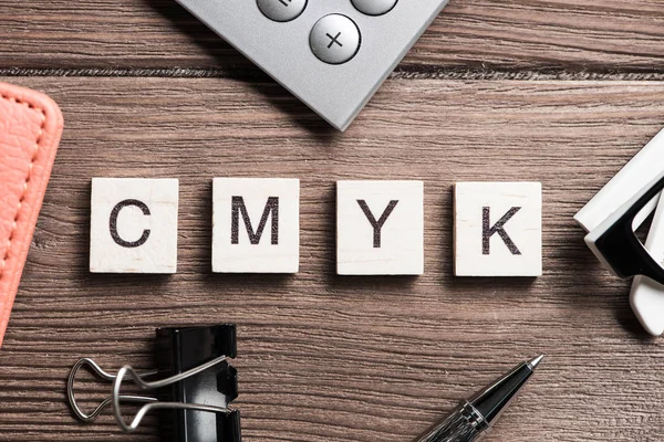 Parola cmyk raccolta di cubi — Foto Stock