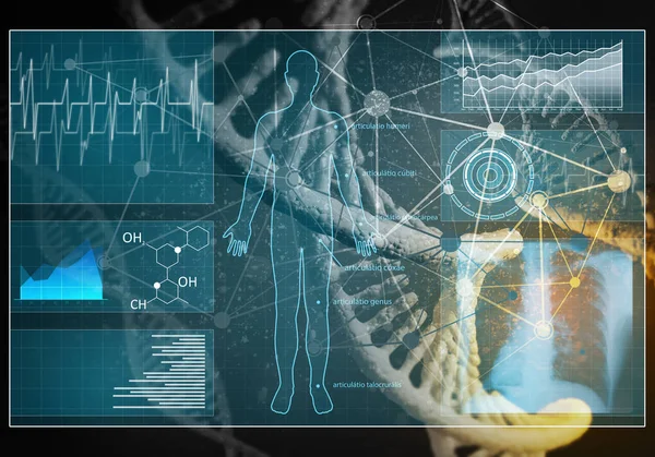 Fundo de moléculas de DNA — Fotografia de Stock