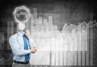 Dalgın işadamı lamba kafa ile 