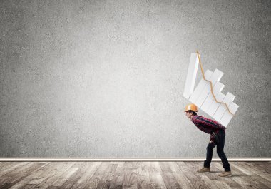 büyüyen grafik sırtında taşıyan Oluşturucu