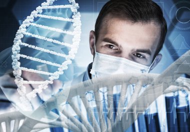 Yakışıklı bilim adamı araştırma yapma