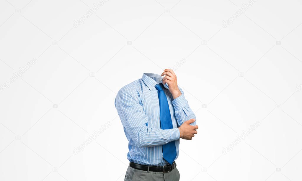 Businessman without head 