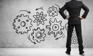 Duvara takım çalışması çizimi