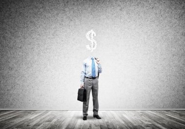 Dolar işareti olan iş adamı