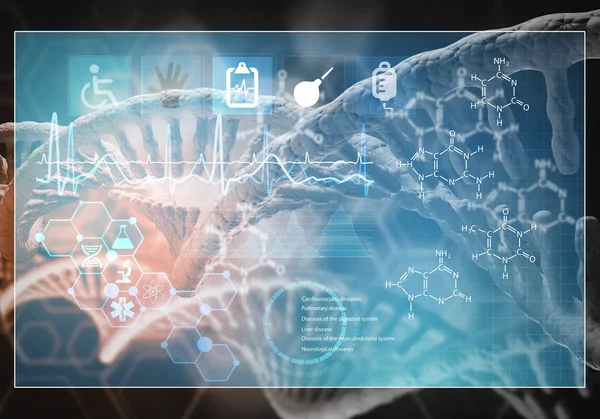 Fundo de moléculas de DNA — Fotografia de Stock