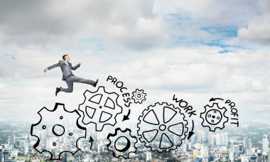 Yüksek atlama işadamı