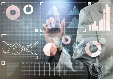 Parmak simgesiyle medya ekranda basarak işkadını el