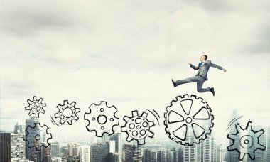 Yüksek atlama işadamı