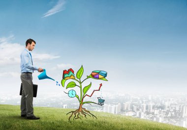  yatırım sunan iş adamı 