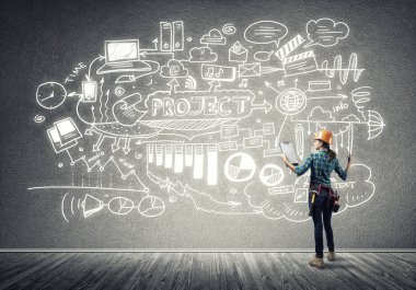 kask kadında mühendisi 