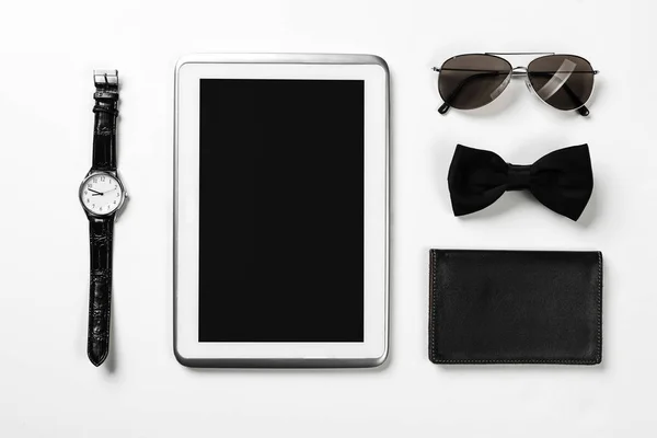 Men's accessories and tablet — Stock Photo, Image