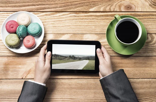 iş kadını kahve molası