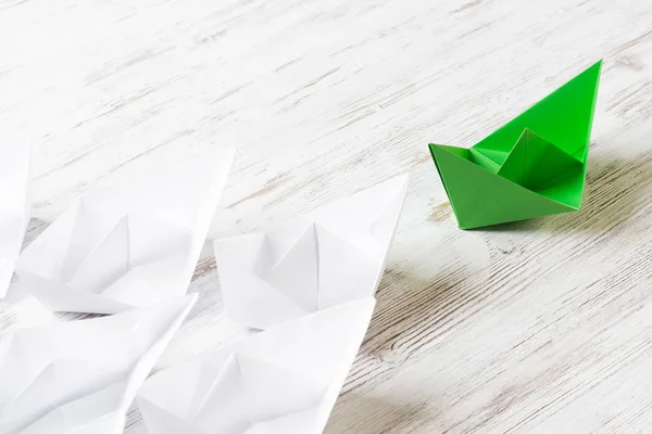 Készlet origami hajó — Stock Fotó