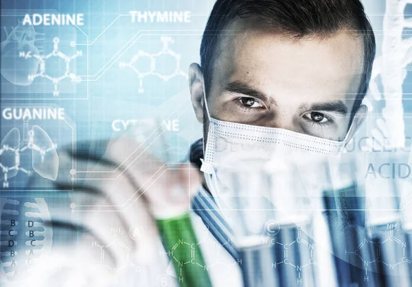 Handsome scientist making research — Stock Photo, Image