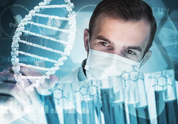 Handsome scientist making research — Stock Photo, Image