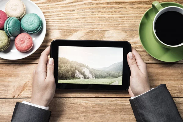 iş kadını kahve molası