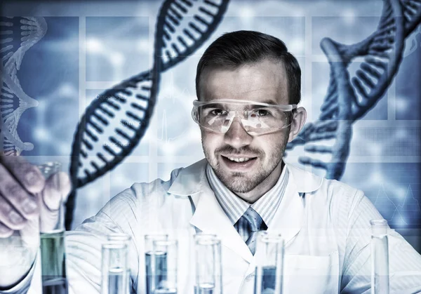 Handsome scientist making research — Stock Photo, Image