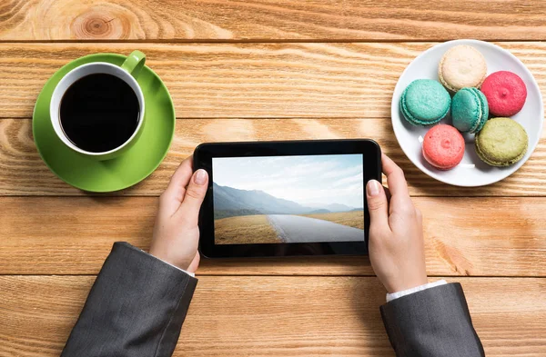 iş kadını kahve molası