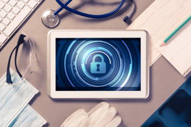Doktorlar işyeri beyaz tablet ile