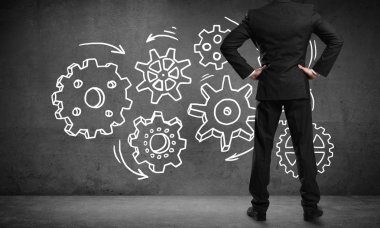 Duvara takım çalışması çizimi