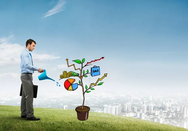  yatırım sunan iş adamı 