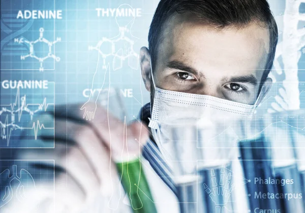 Handsome scientist making research — Stock Photo, Image