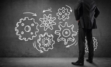 Duvara takım çalışması çizimi