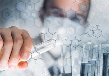 Reaktifler karıştırma genç bilim adamı