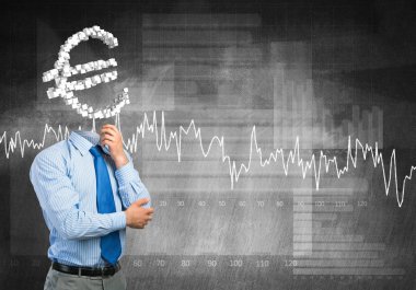 Euro simgesi ile meçhul iş adamı