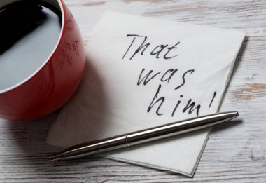 Peçeteye yazılan mesaj