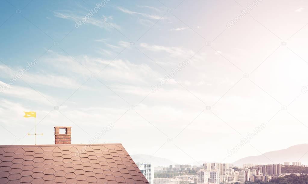 Brick house roof  