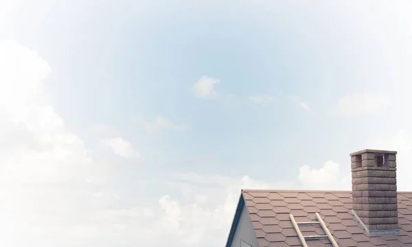 棕色砖屋顶 — 图库照片