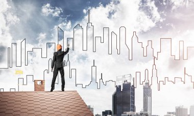 Takım elbiseli genç işadamı