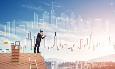 Takım elbiseli genç işadamı