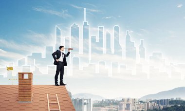 Takım elbiseli genç işadamı