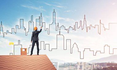 Takım elbiseli genç işadamı