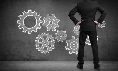 Duvara takım çalışması çizimi